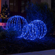 Blue LED Light Ball, Fold Flat White Frame