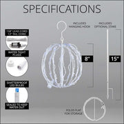 Blue LED Light Ball, Fold Flat White Frame