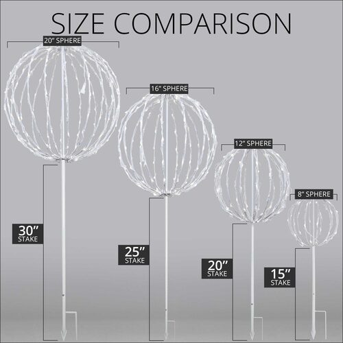 Blue LED Light Ball, Fold Flat White Frame