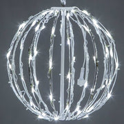 Cool White LED Light Ball, Fold Flat White Frame