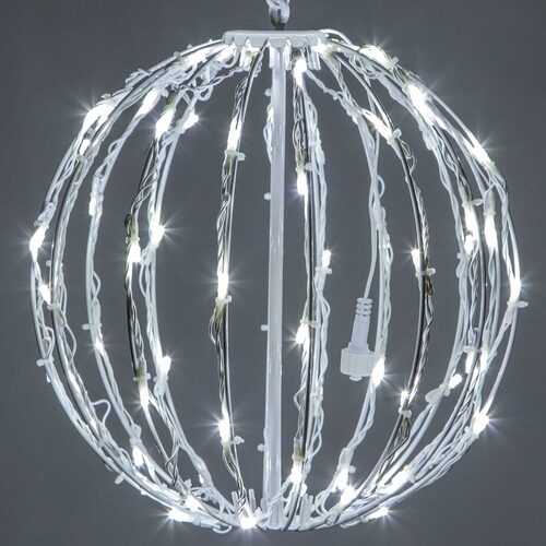 Cool White LED Light Ball, Fold Flat White Frame