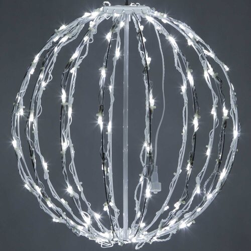Cool White LED Light Ball, Fold Flat White Frame
