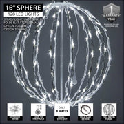 Cool White LED Light Ball, Fold Flat White Frame
