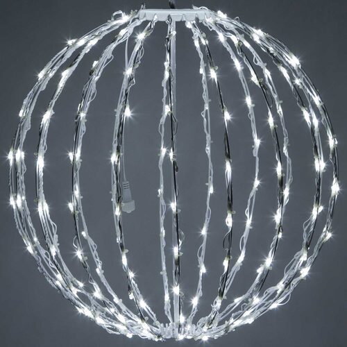 Cool White LED Light Ball, Fold Flat White Frame