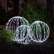 Cool White LED Light Ball, Fold Flat White Frame