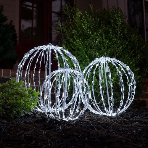 Cool White LED Light Ball, Fold Flat White Frame