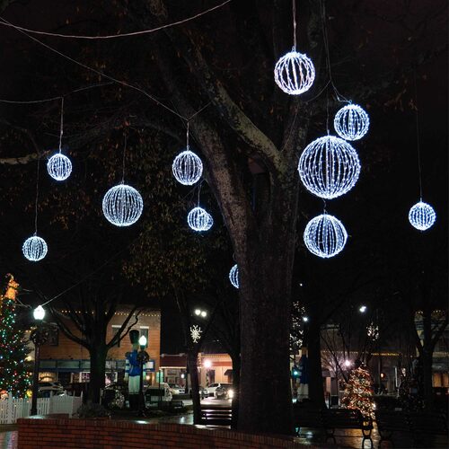 Cool White LED Light Ball, Fold Flat White Frame