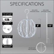 Cool White LED Light Ball, Fold Flat White Frame
