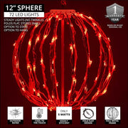 Red LED Light Ball, Fold Flat White Frame