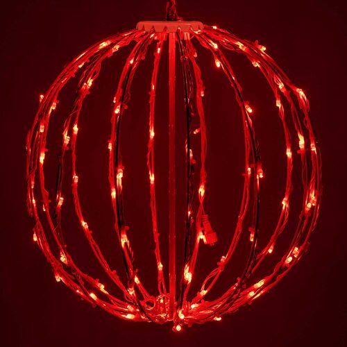 Red LED Light Ball, Fold Flat White Frame