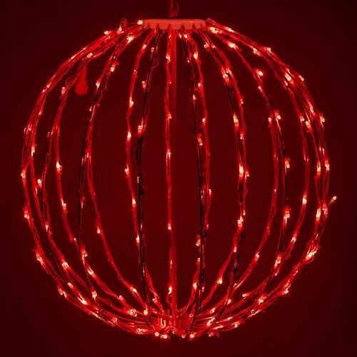 Red LED Light Ball, Fold Flat White Frame