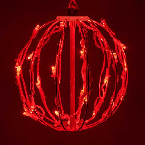 Red LED Light Ball, Fold Flat White Frame