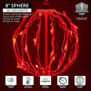 Red LED Light Ball, Fold Flat White Frame