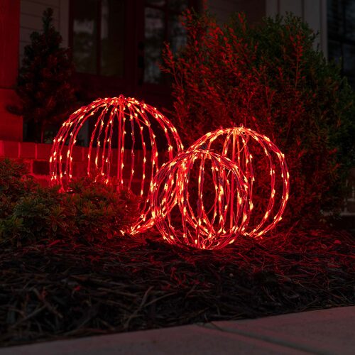 Red LED Light Ball, Fold Flat White Frame