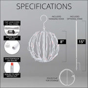 Red LED Light Ball, Fold Flat White Frame
