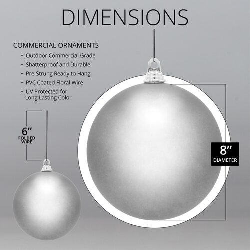 Shatterproof Blue Commercial Ornament, Matte Finish