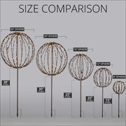 Warm White LED Light Ball, Fold Flat Brown Frame