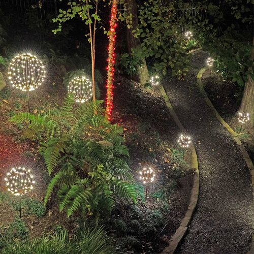 Warm White LED Light Ball, Fold Flat Brown Frame