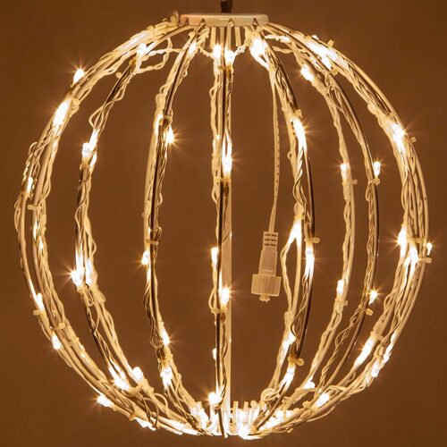 Warm White LED Light Ball, Fold Flat White Frame