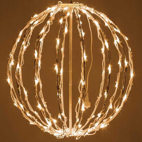 Warm White LED Light Ball, Fold Flat White Frame