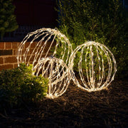 Warm White LED Light Ball, Fold Flat White Frame