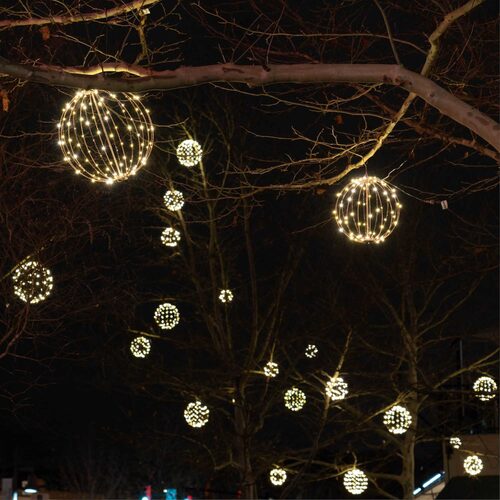 Warm White LED Light Ball, Fold Flat White Frame