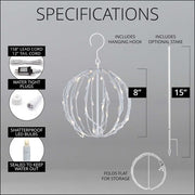 Warm White LED Light Ball, Fold Flat White Frame