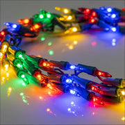9' Garland Lights, 300 Multicolor LED Lights, Green Wire