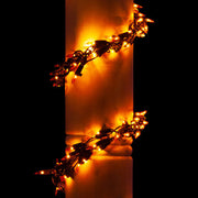 9' Garland Lights, 300 Orange LED Lights, Black Wire