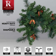 9' 14" Mixed Noble Commercial Unlit Holiday Garland