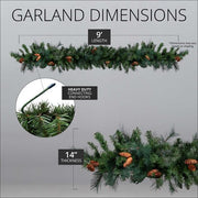 9' 14" Mixed Noble Commercial Unlit Holiday Garland
