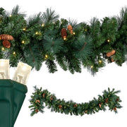 Mixed Noble Prelit Commercial LED Holiday Garland, Warm White Lights