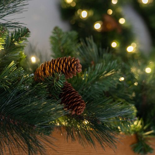 Mixed Noble Prelit Commercial LED Holiday Garland, Warm White Lights