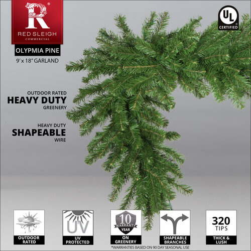 Olympia Pine Commercial Unlit Holiday Garland