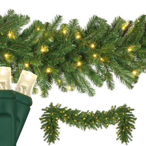 Olympia Pine Prelit Commercial LED Holiday Garland, Warm White Lights