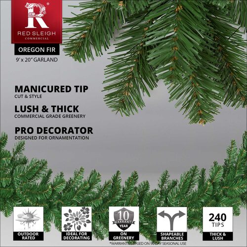 Oregon Fir Commercial Unlit Holiday Garland