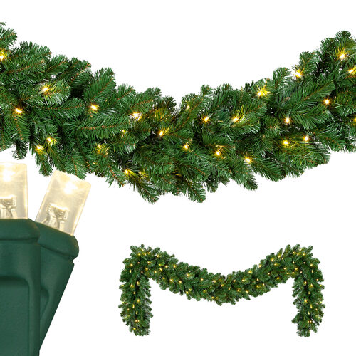 Oregon Fir Prelit Commercial LED Holiday Garland, Warm White Lights