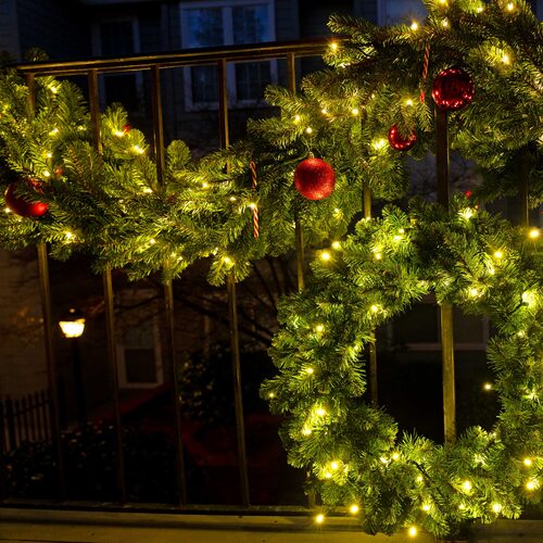 Oregon Fir Prelit Commercial LED Holiday Garland, Warm White Lights