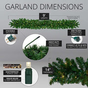 9' 14" Oregon Fir Prelit Commercial LED Holiday Garland, 100 Warm White SoftTwinkle Lights