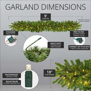 Sequoia Fir Prelit Commercial LED Holiday Garland, Warm White Lights