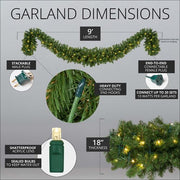 Olympia Pine Prelit Commercial LED Swag Holiday Garland, Warm White Lights