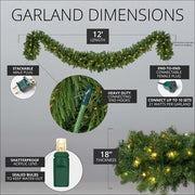 Olympia Pine Prelit Commercial LED Swag Holiday Garland, Warm White Lights