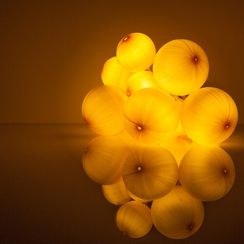 Battery Operated Gold Ball Ornament Light Set, 10 Gold LED Lights