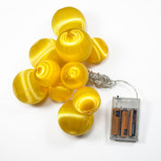 Battery Operated Gold Ball Ornament Light Set, 10 Gold LED Lights