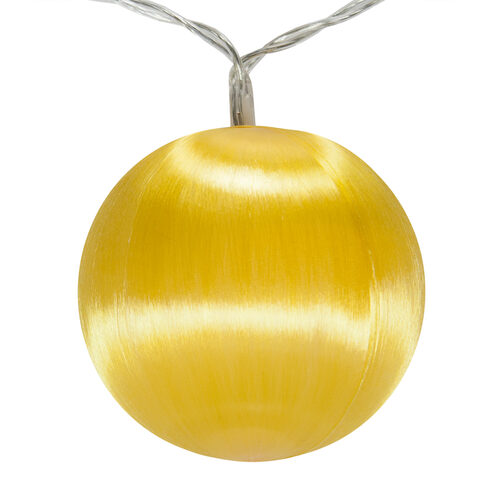 Battery Operated Gold Ball Ornament Light Set, 10 Gold LED Lights