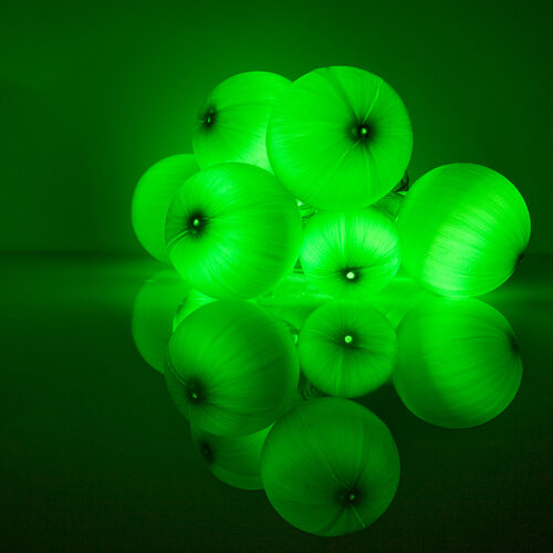 Battery Operated Green Ball Ornament Light Set, 10 Green LED Lights