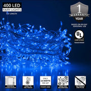 Blue LED Fairy Lights, Silver Wire