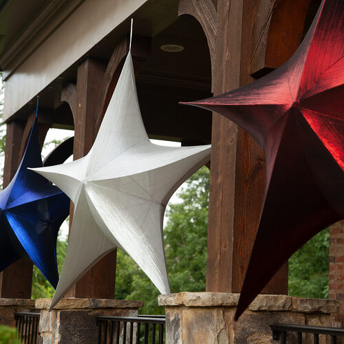 Blue Metallic Unlit Fold Flat Commercial Star
