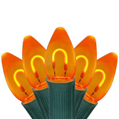 C7 Amber FlexFilament Shatterproof Vintage Commercial LED Christmas Lights, Lights