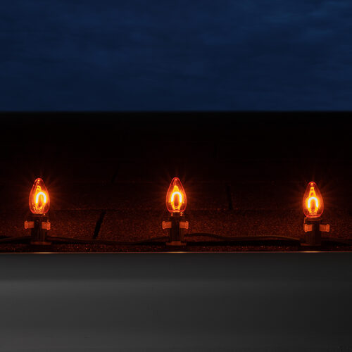 C7 Amber FlexFilament Shatterproof Vintage Commercial LED Christmas Lights, Lights